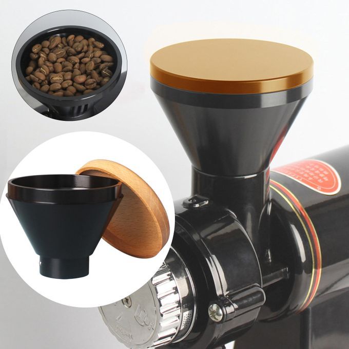 Aluminum Alloy Coffee Grinder Hopper With Lid Household For Home Black