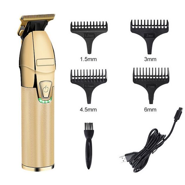Professional Hair Trimmer Gold Clipper For Men Rechargeable Barber Cordless Hair Cutting T Machine