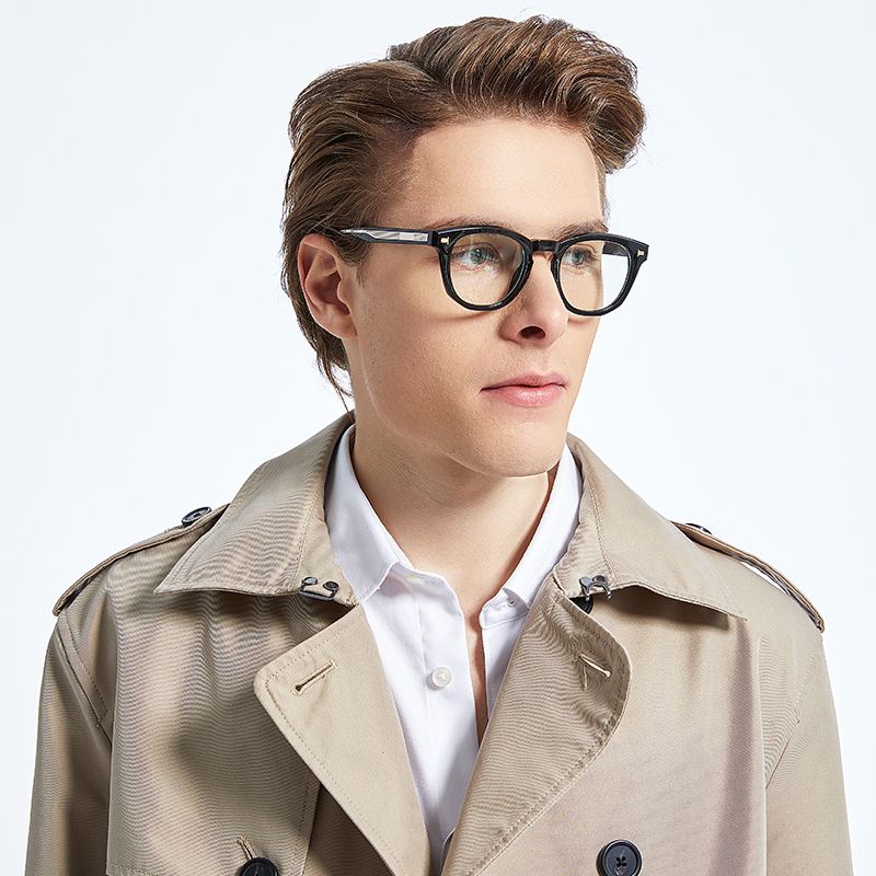 Retro Computer Glasses Round Thick-rimmed Eyewear Frames