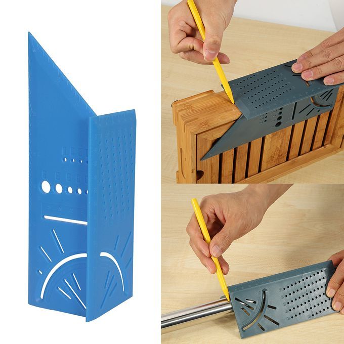 3D Rule Square Layout Miter 45° 90° Metric Rule Orange