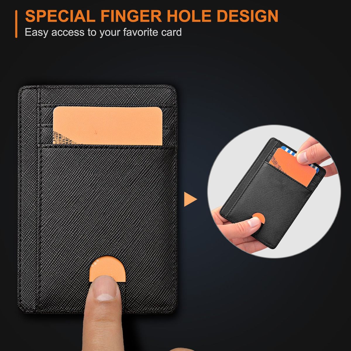Minimalist Front Pocket  Blocking Men's Women's Leather Wallet
