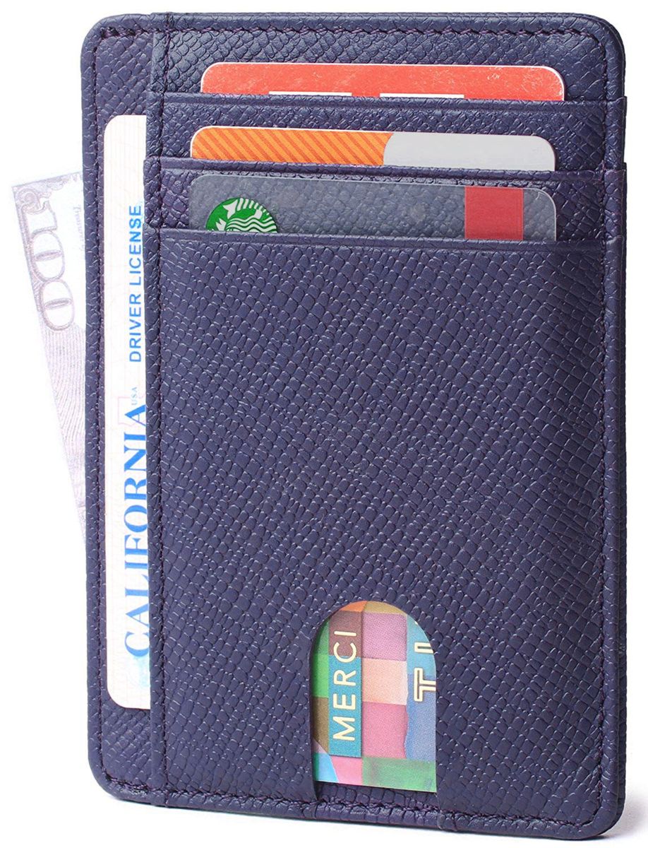 Minimalist Front Pocket  Blocking Men's Women's Leather Wallet