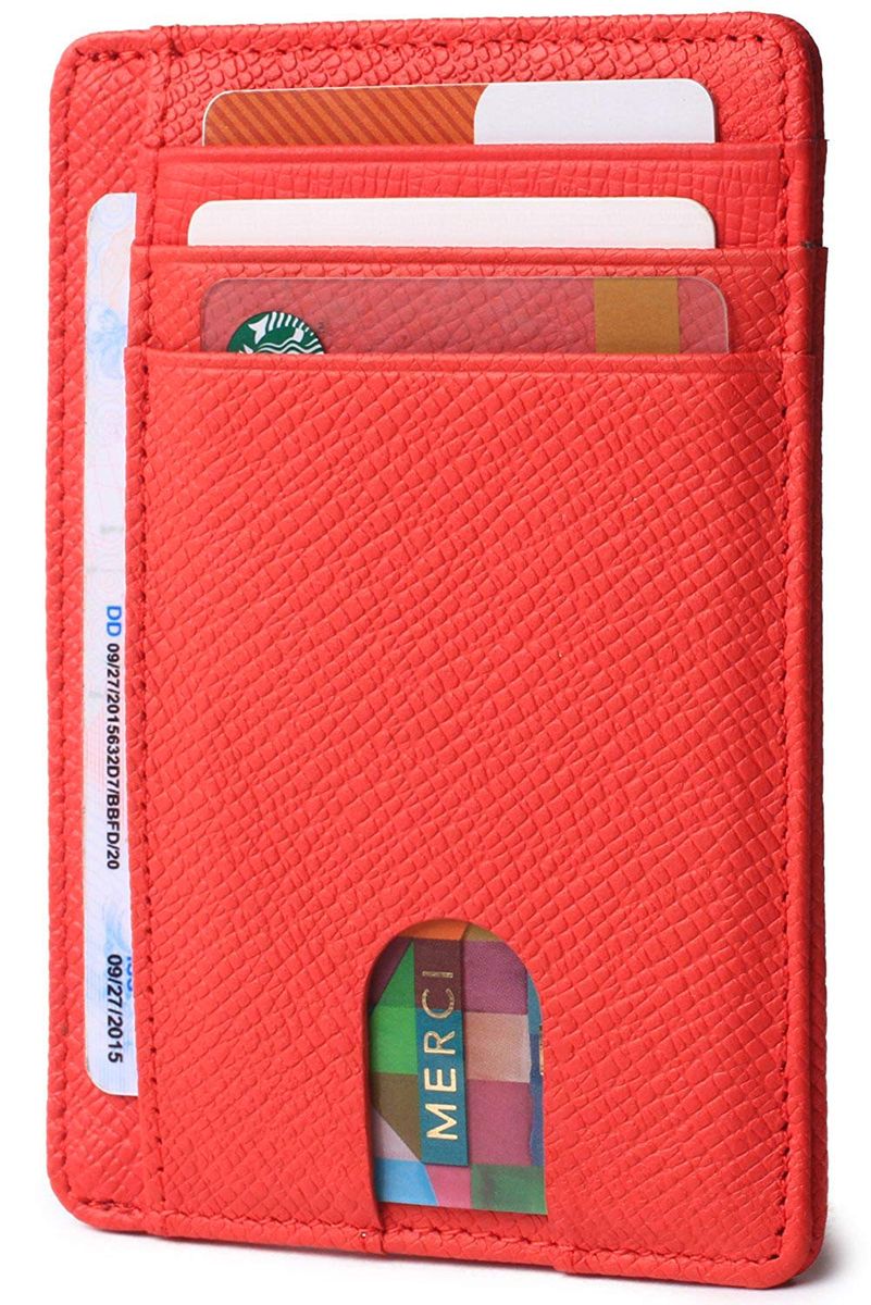 Minimalist Front Pocket  Blocking Men's Women's Leather Wallet