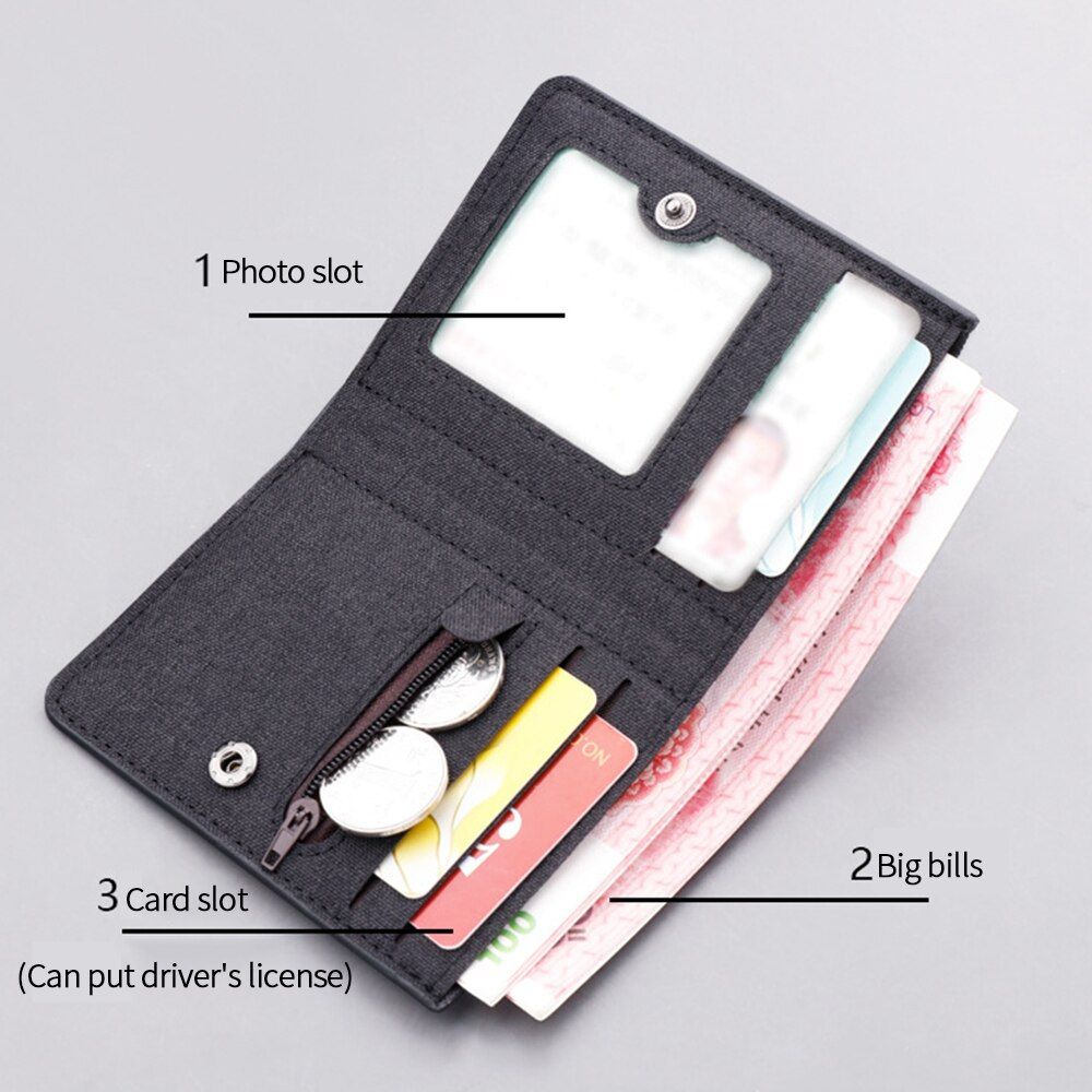 Purse Coin Pouch Card Vertical Canvas Wallet Billetera