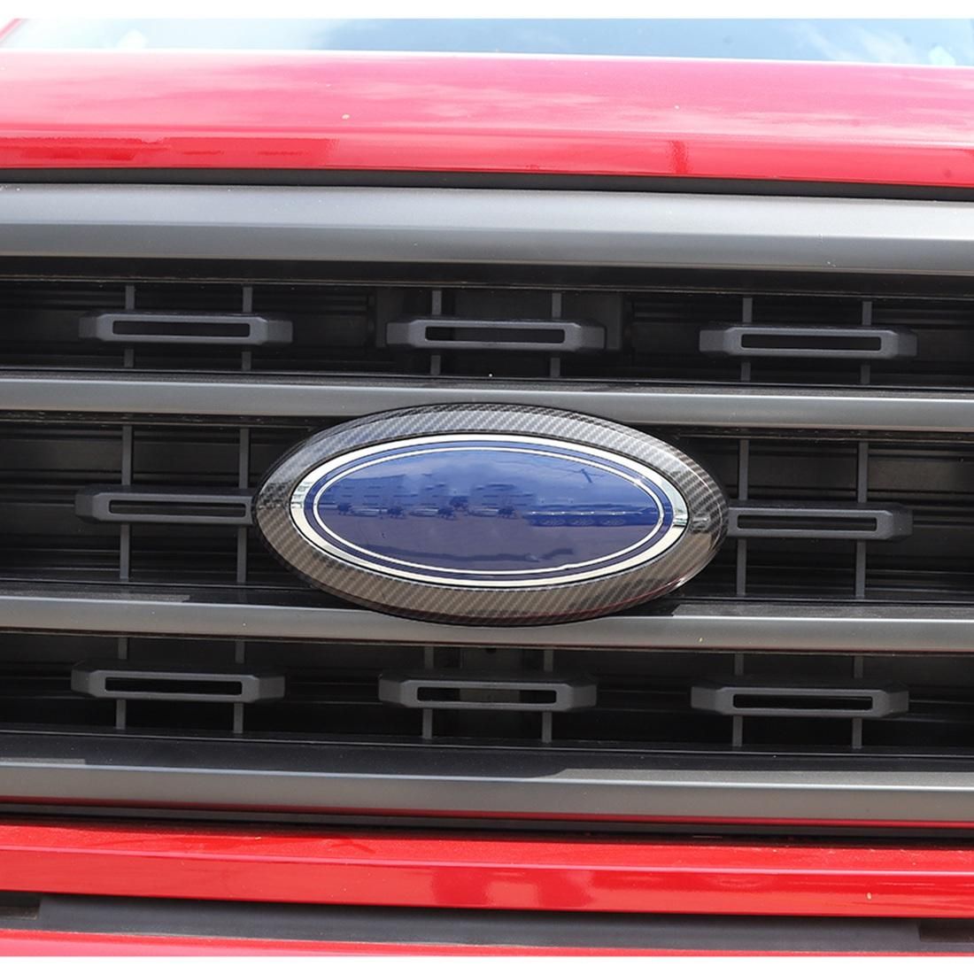 Front Grille Center Logo Ring Cover for 21-22 ,Carbon Fiber