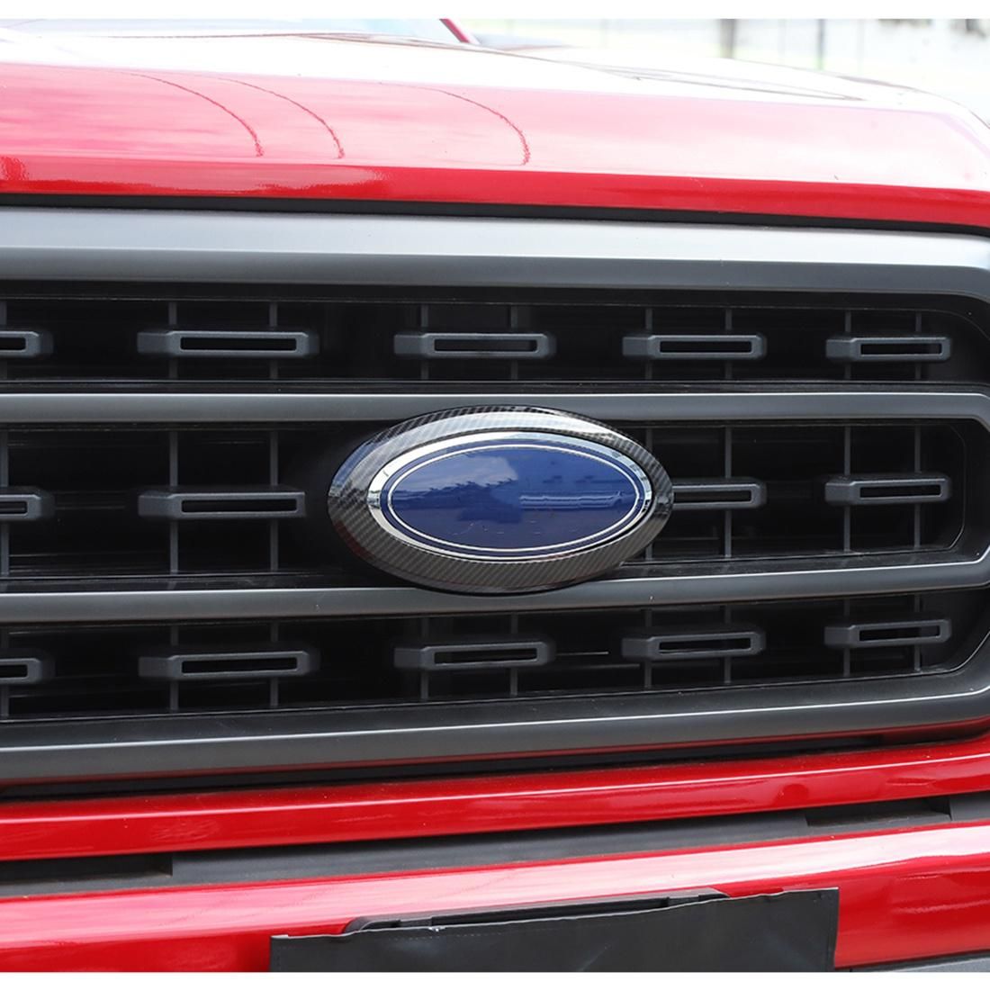 Front Grille Center Logo Ring Cover for 21-22 ,Carbon Fiber