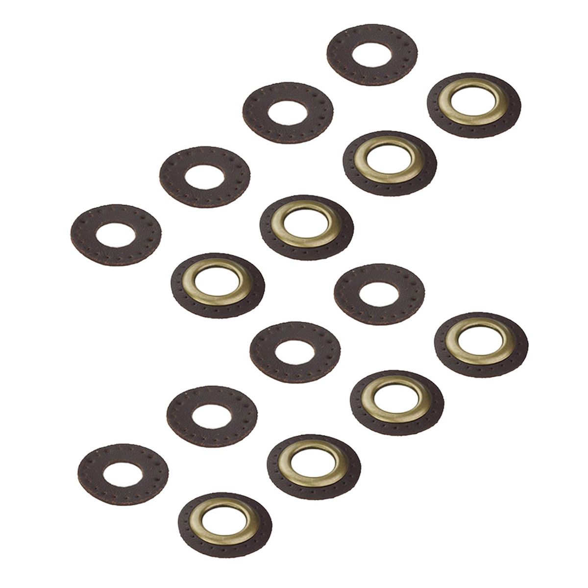 Leather Grommets Eyelets Set    DIY For Purse Bags Shoes Dark Brown
