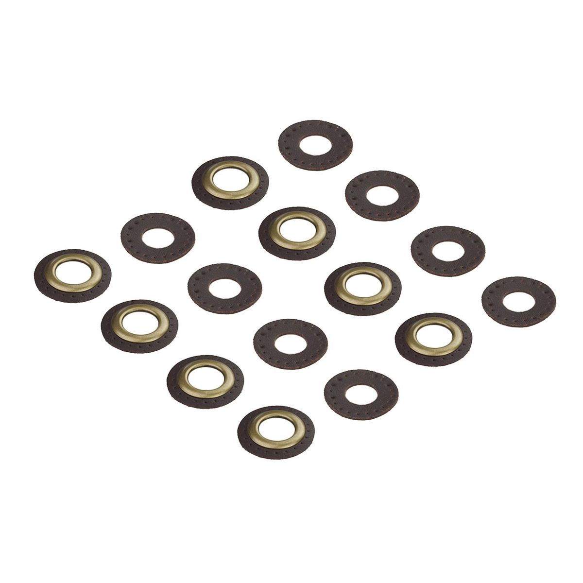 Leather Grommets Eyelets Set    DIY For Purse Bags Shoes Dark Brown