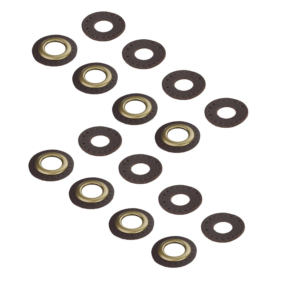 Leather Grommets Eyelets Set    DIY For Purse Bags Shoes Dark Brown