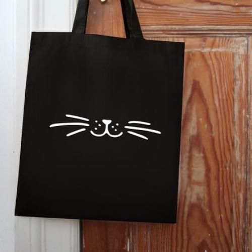 Black Tote Bag With Print