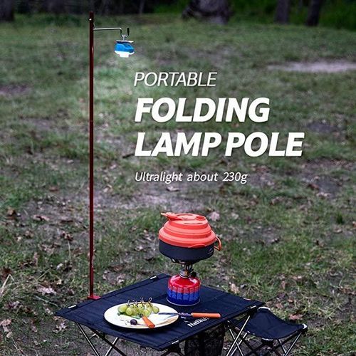 Detachable Folding Lamp Pole Outdoor Lantern Stand Tripod Camping Bracket Holder Portable Garden Light Hanging Rack Hiking