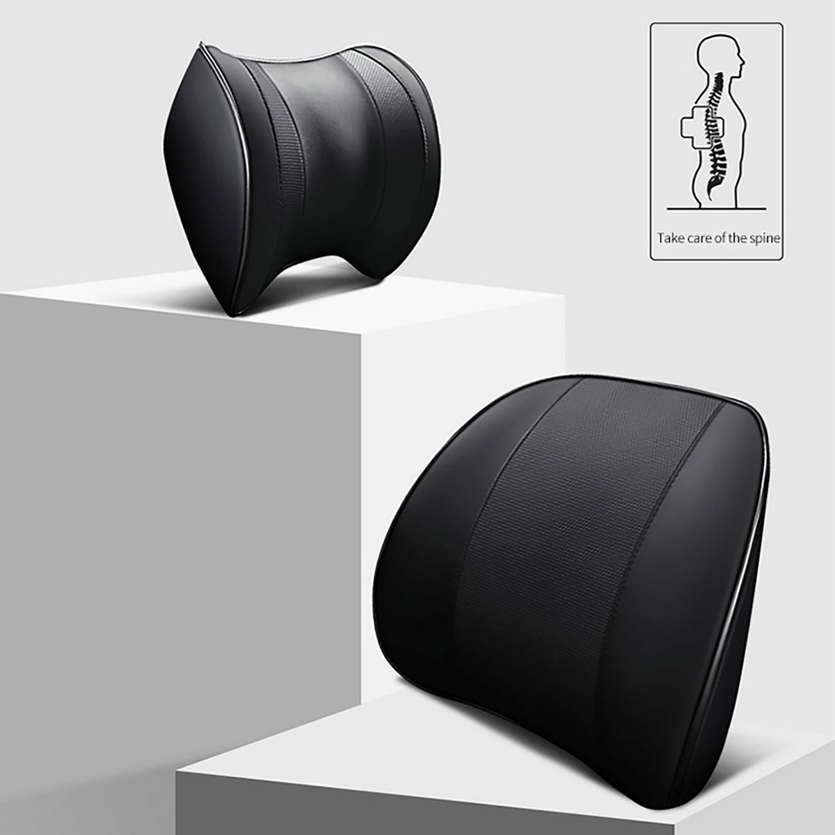 Head Neck Cushion Car Seat Back Cushion Pillow Black