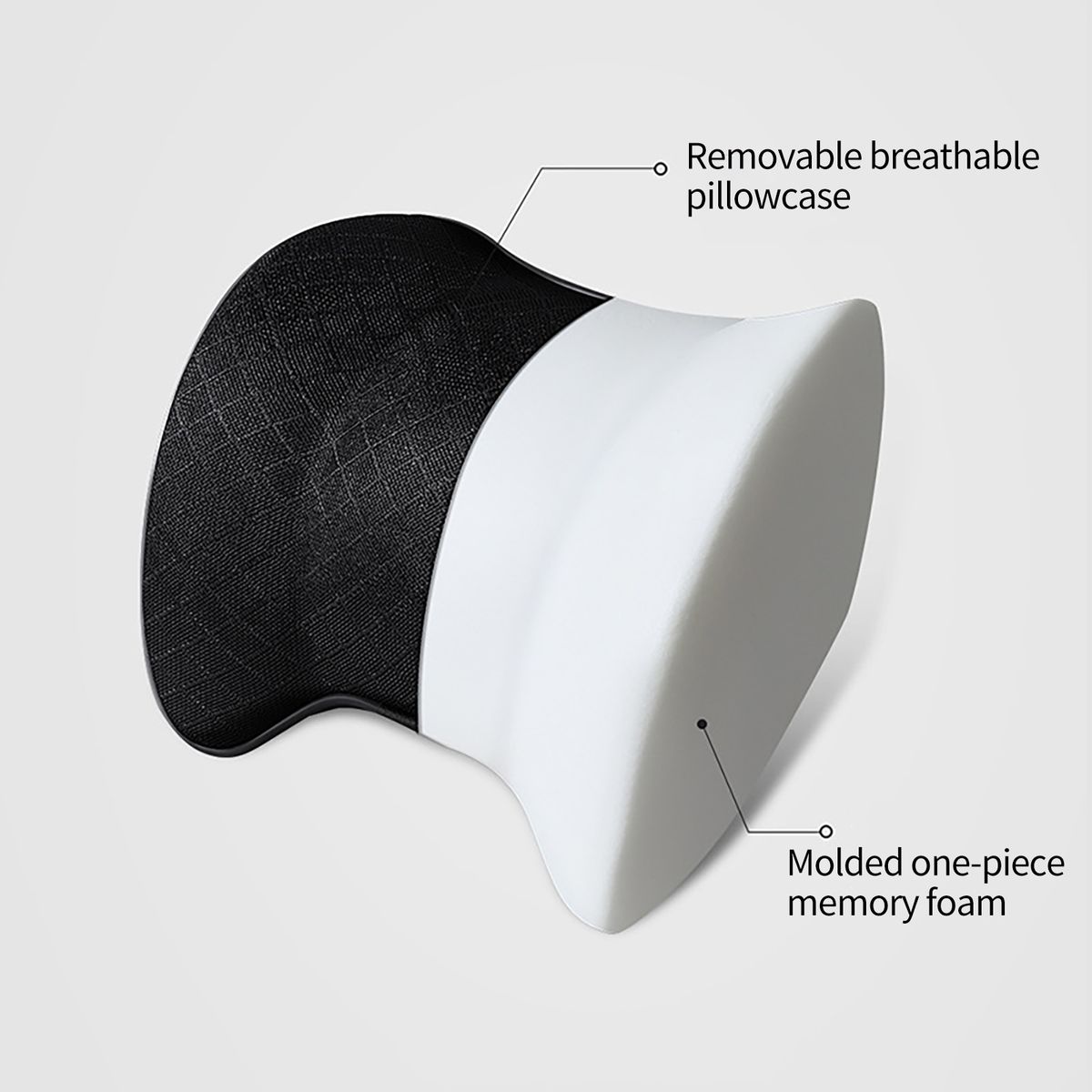 Head Neck Cushion Car Seat Back Cushion Pillow Black