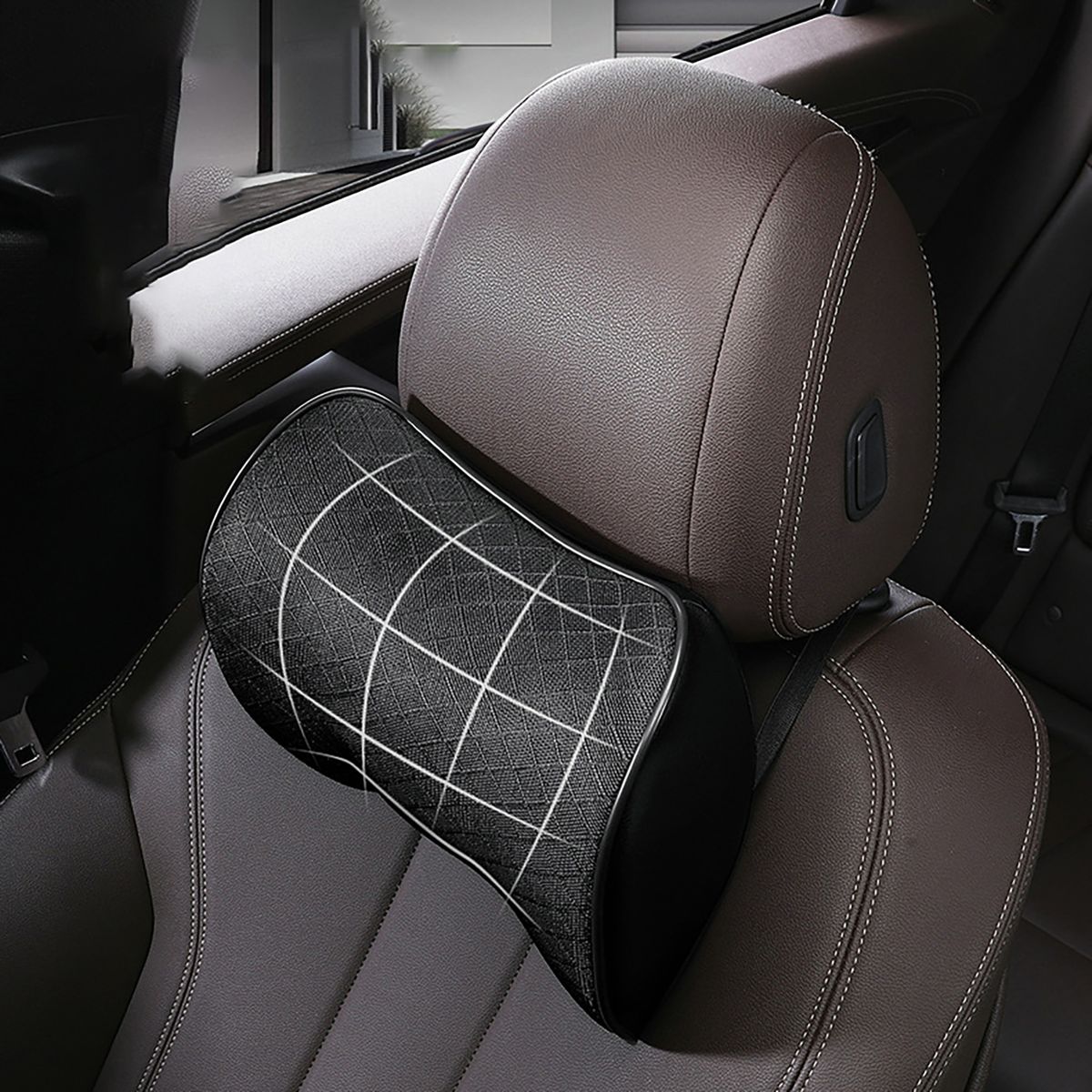 Head Neck Cushion Car Seat Back Cushion Pillow Black