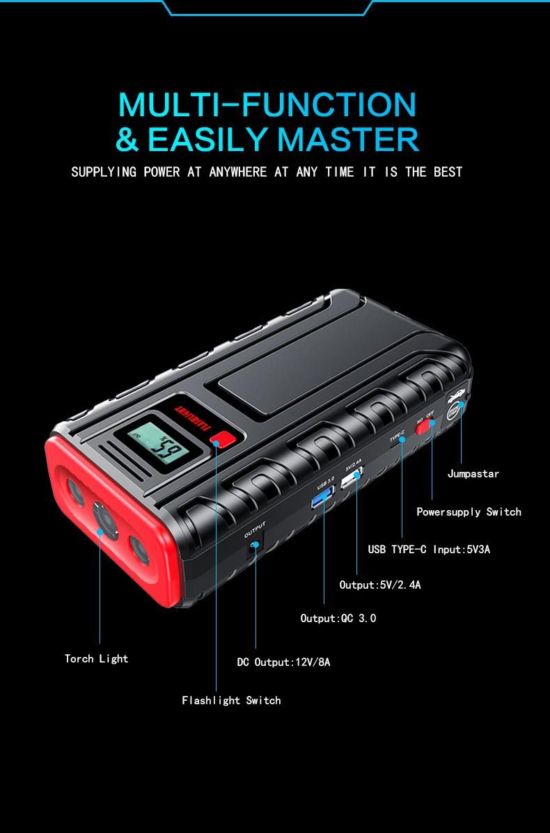Jump Starter Kit  for  Laptop & Mobile Devices and Emergency Car-Battery 25000mAh - Torch Light- MULTI FUNCTION