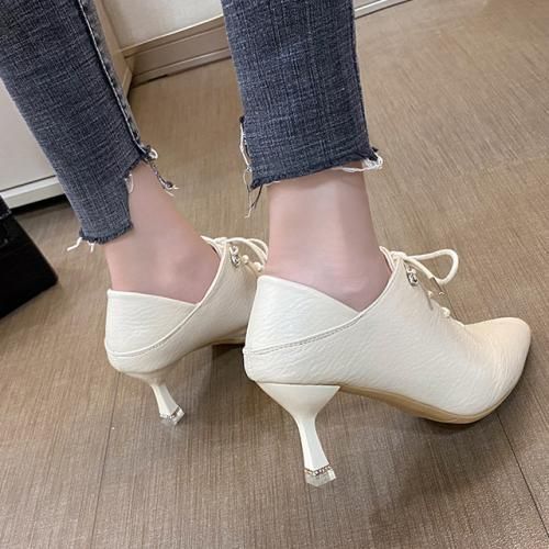 Ladies Classic Fashion Pointed High Heels-White