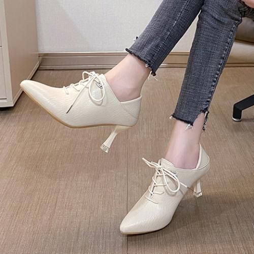 Ladies Classic Fashion Pointed High Heels-White