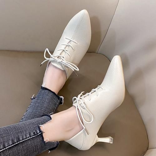 Ladies Classic Fashion Pointed High Heels-White