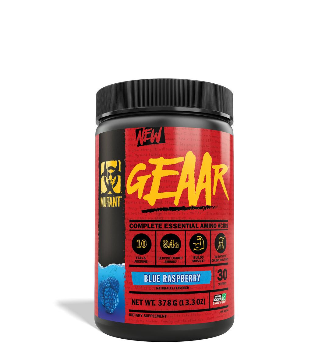 GEAAR - 7g BCAAs, 4g Leucine, Electrolytes,  - Blue Raspberry - 378g