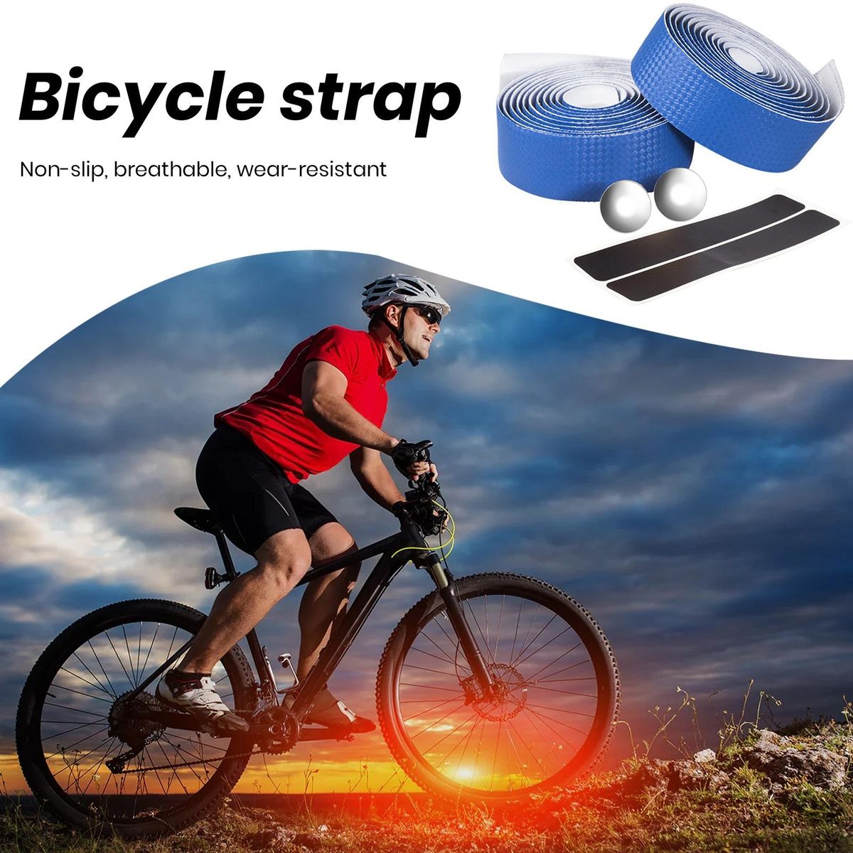 1 Set Cycling Handle Wrap Cycling Handle Bar Wrap Bike Handlebar Tape Blue