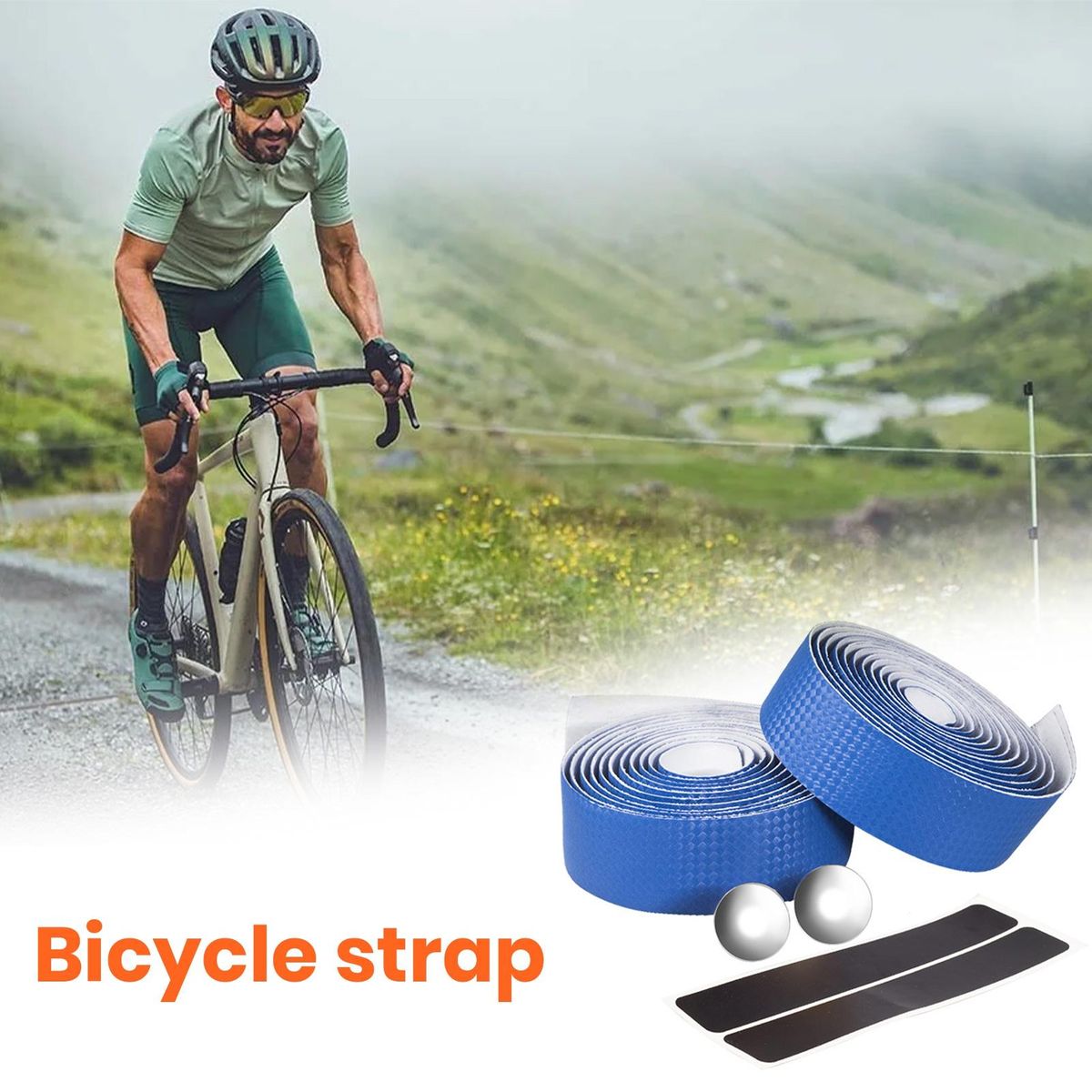 1 Set Cycling Handle Wrap Cycling Handle Bar Wrap Bike Handlebar Tape Blue