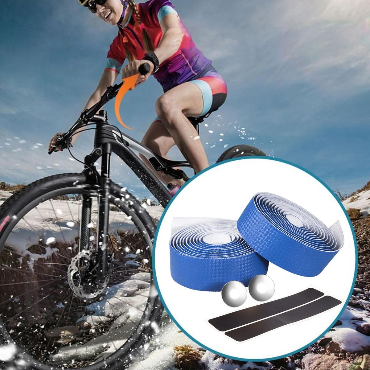 1 Set Cycling Handle Wrap Cycling Handle Bar Wrap Bike Handlebar Tape Blue