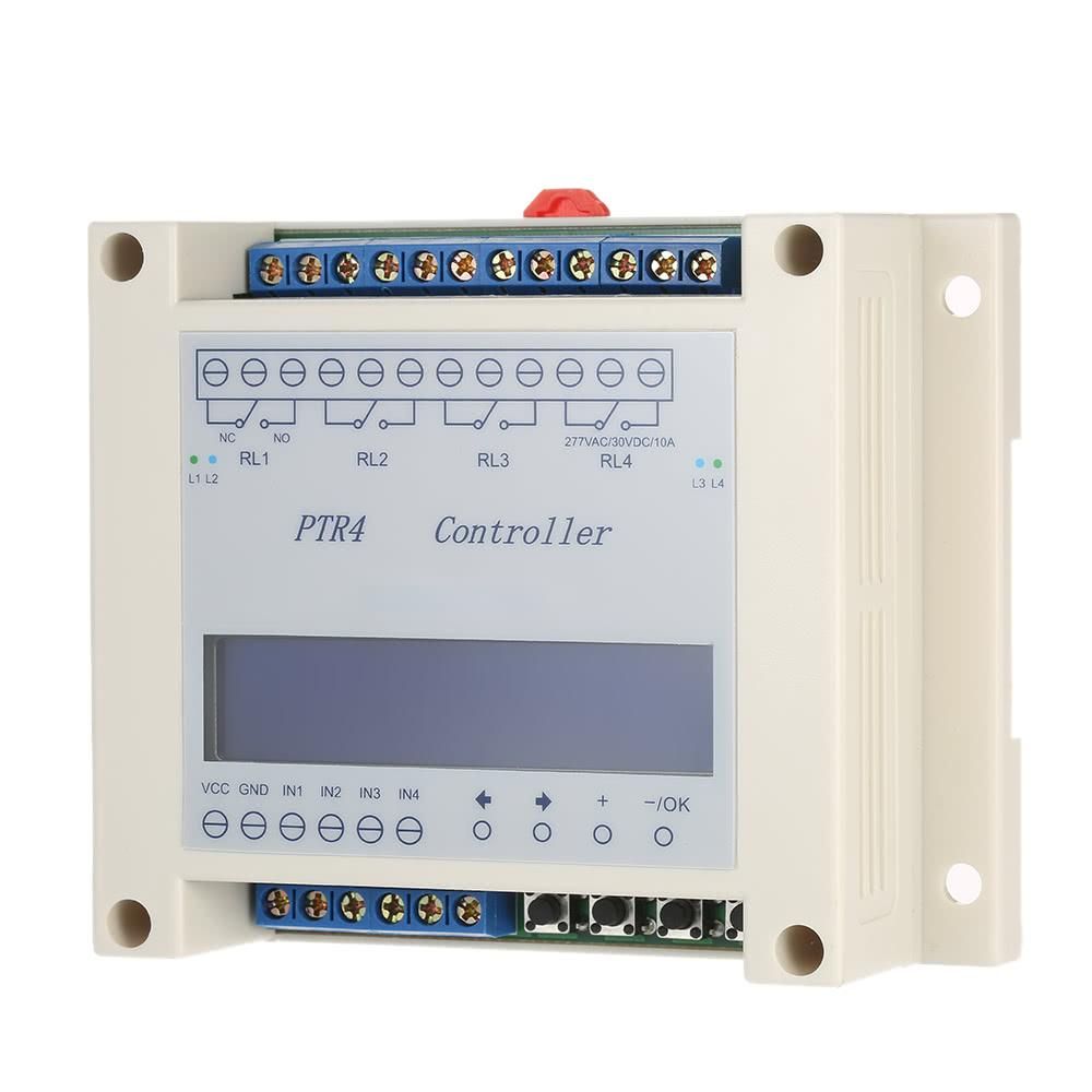 DC6-40V 4-Channel Programmable Digital Time Relay Timer Controller Delay Switch Module Independent Timing Cycle LCD Display