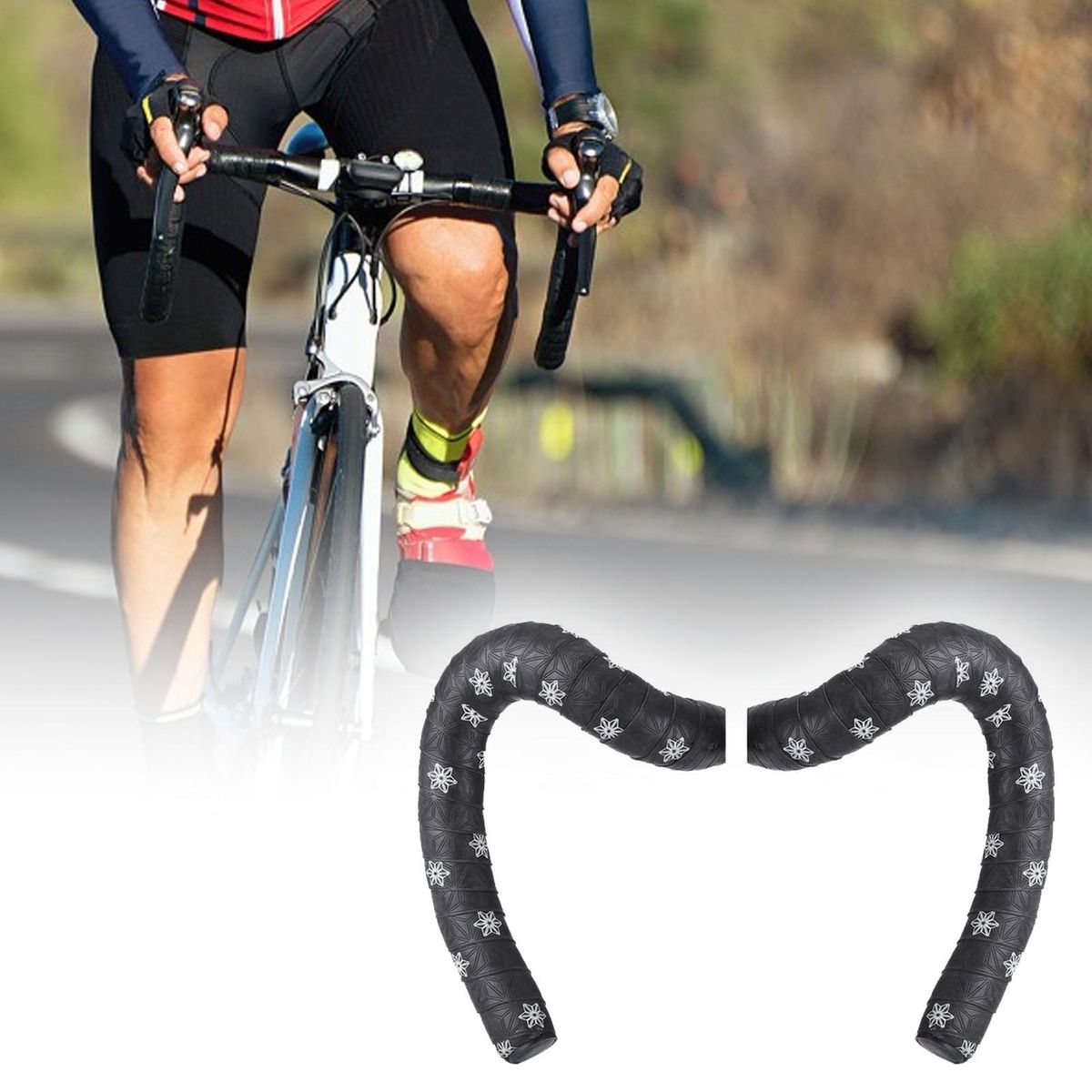 Bicycle Bar Tape Road Grip Durable Anti-slip Bike Handlebar for Smooth White