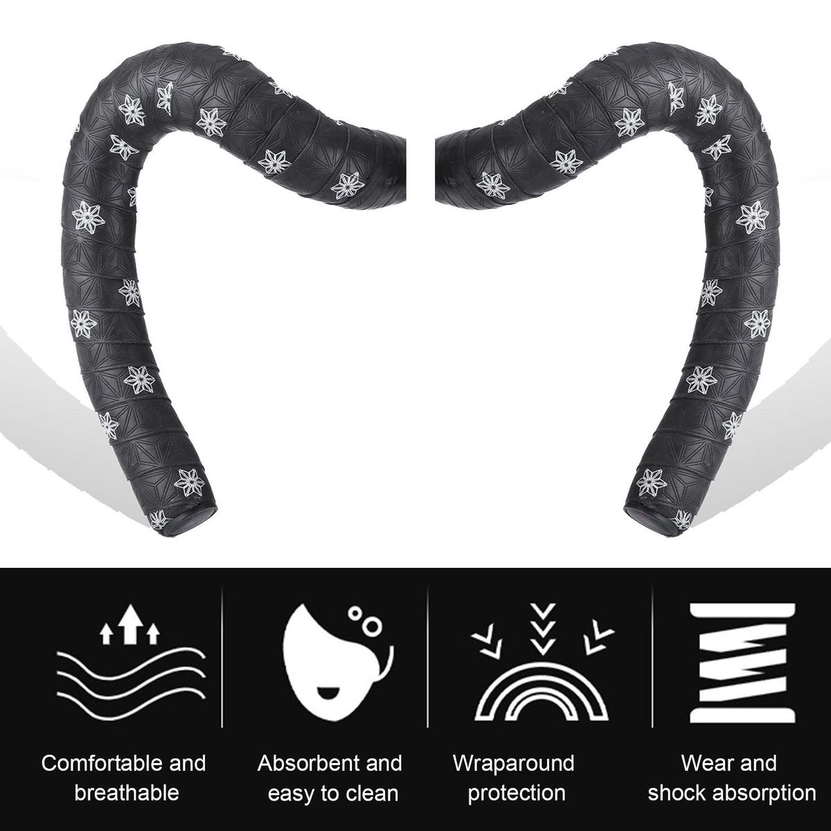 Bicycle Bar Tape Road Grip Durable Anti-slip Bike Handlebar for Smooth White