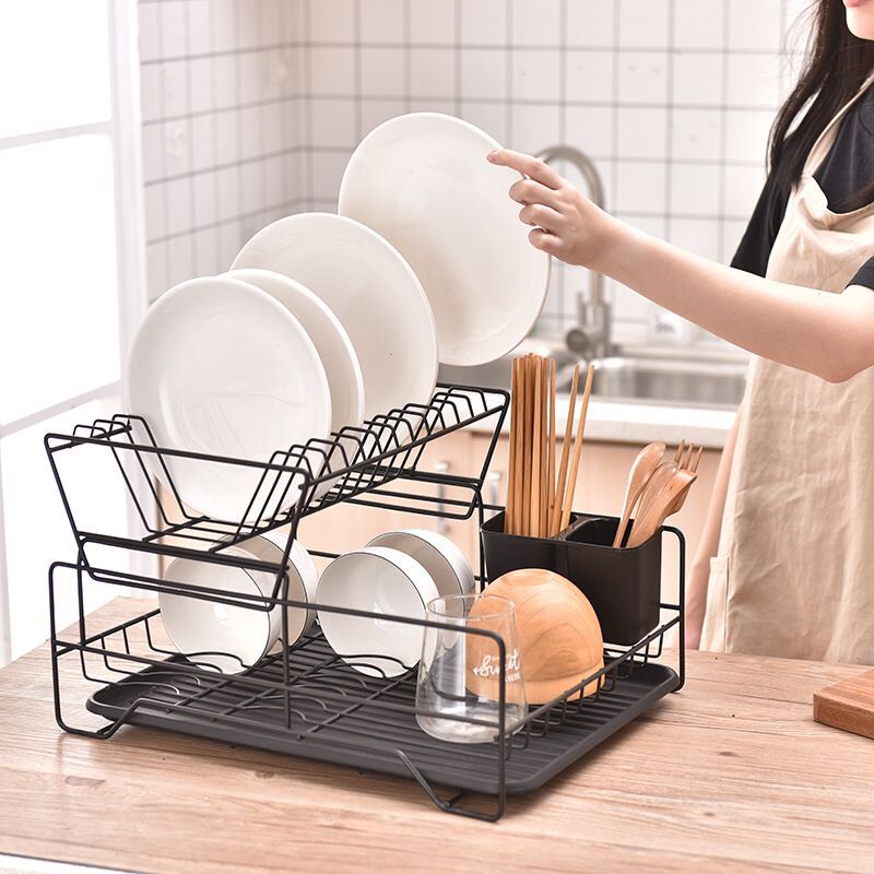 Easy-To-Assemble Metallic Dish Rack - Dish Drainer