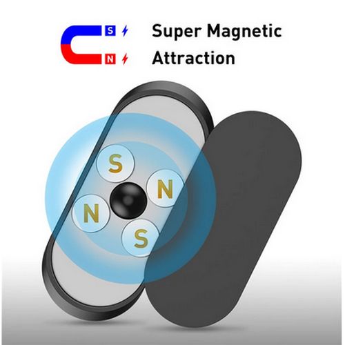 Magnetic Car Phone Holder Mini Strip Shape Stand-Black