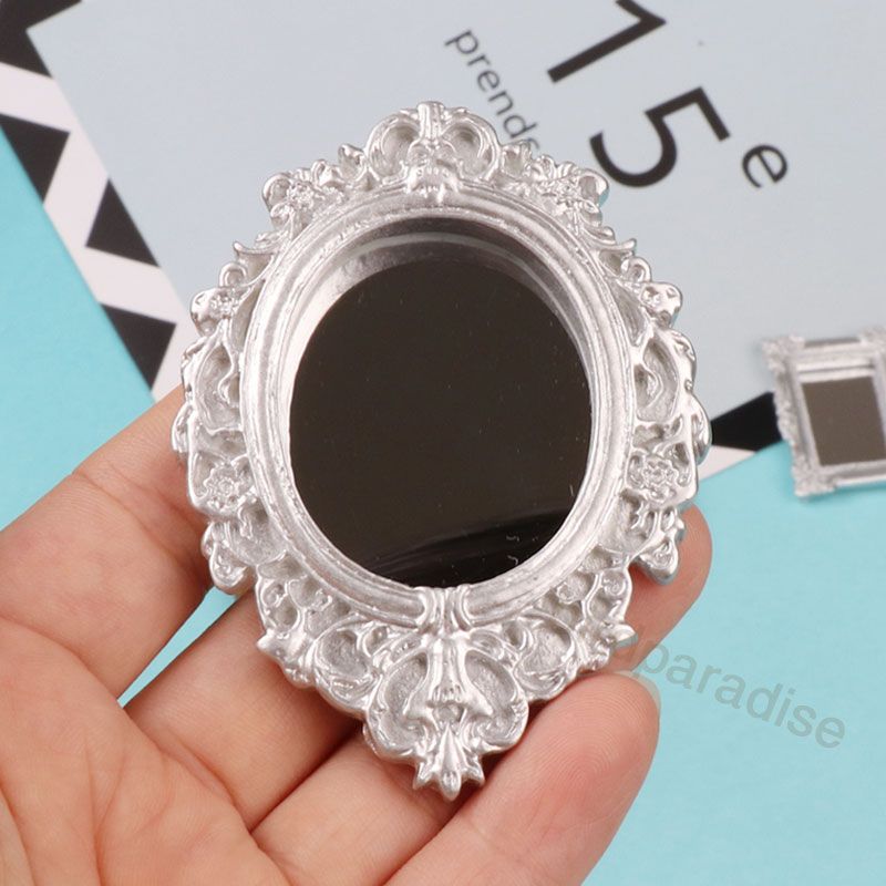 Miniature Frame Wall Room Mirror Dollhouse Dolls Furniture