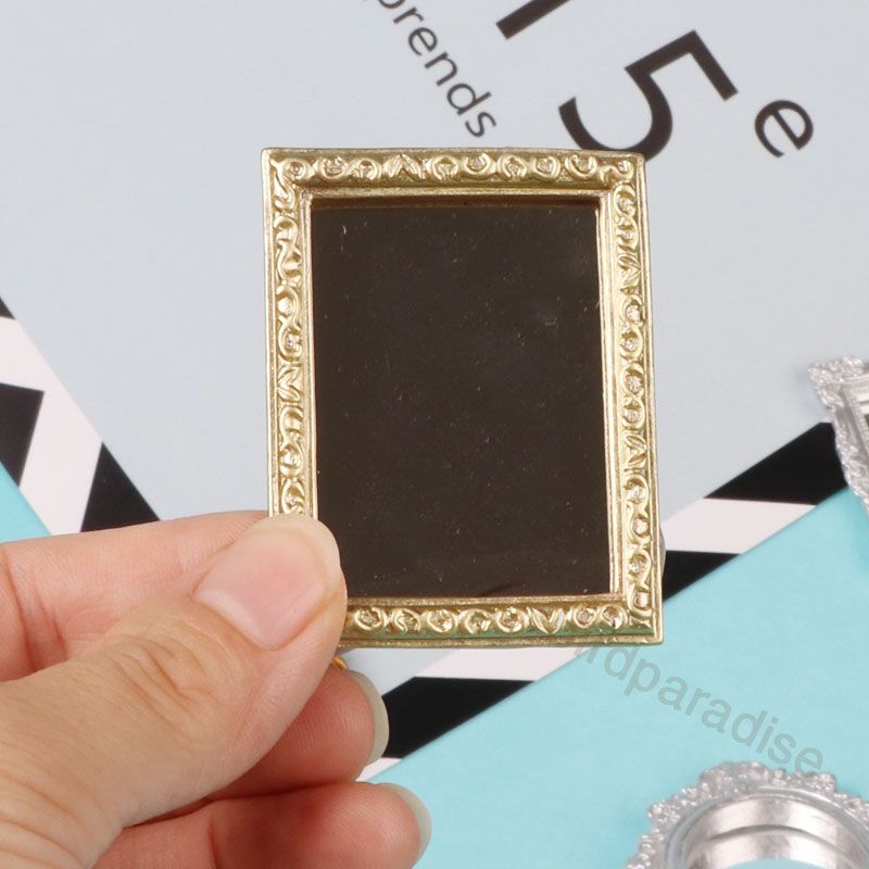 Miniature Frame Wall Room Mirror Dollhouse Dolls Furniture