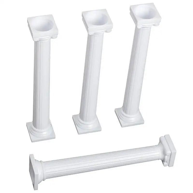 4PCS White Grecian Pillars Valentine's Day Cake Tier Separator Support Stand Decor Wedding Cake Stands Fondant Support Mold