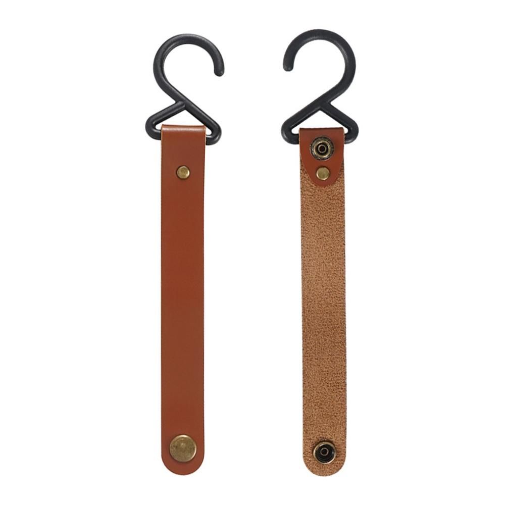 4 PCS Outdoor PU Hook Anti-Wear Metal Button Hanger Camping Hiking Picnic Pack Cookware Tableware Bag Hook