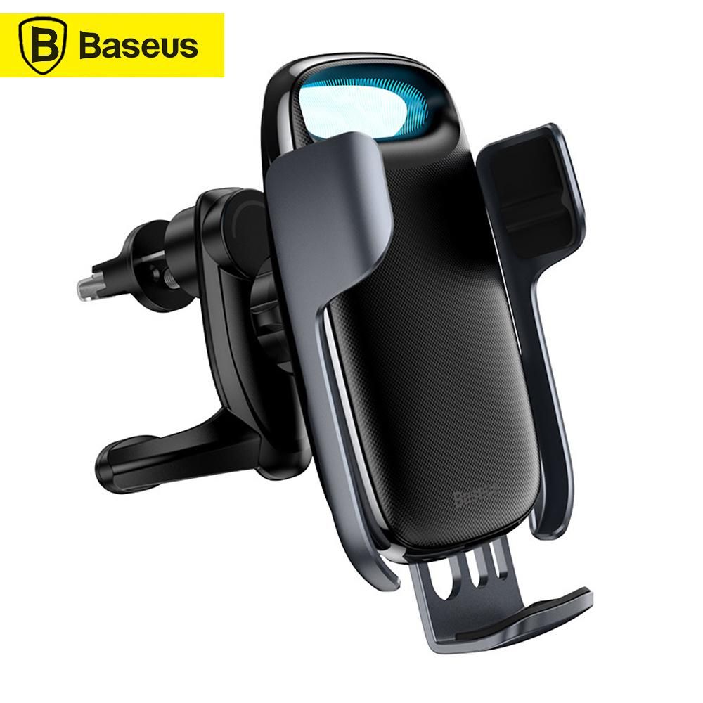 Baseus Wireless Car Charger 15W Fast Charging Auto-Clamping Car Mount LED Intelligent Auto Lock Electric Bracket Stable Quick Charge Phone Holder Windshield Dash Air Vent Phone Holder Compatible with iPhone 12/11/11 Pro/11 Pr
