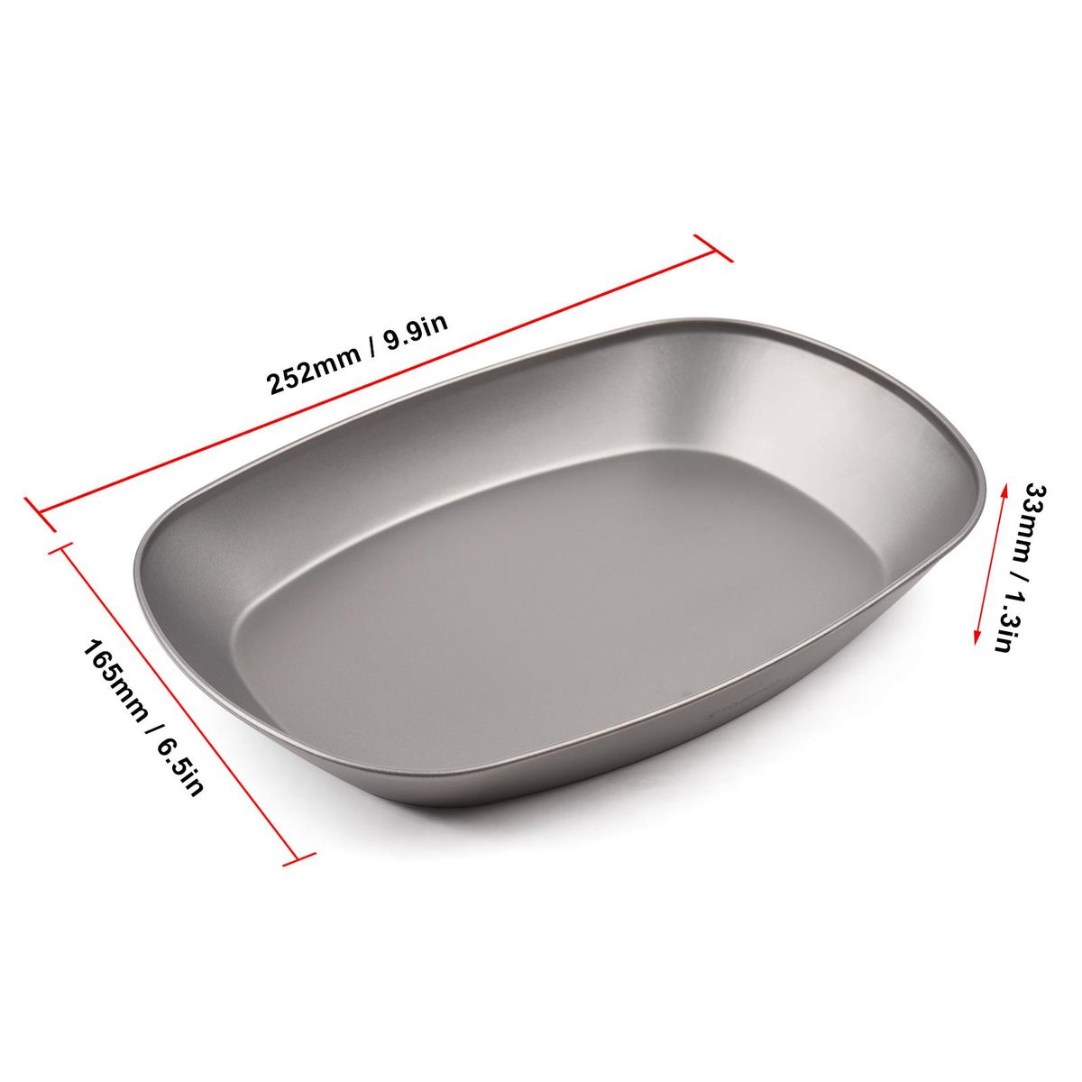 TOMSHOO Titanium Serving Platter Lightweight Camping Baking BBQ Plate Tray for Salad Pasta Snacks Cookies