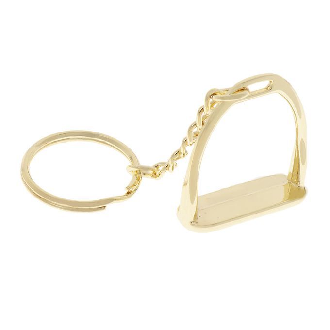 Western Metal Stirrup Keychain Key Ring With Stirrup Horse Golden