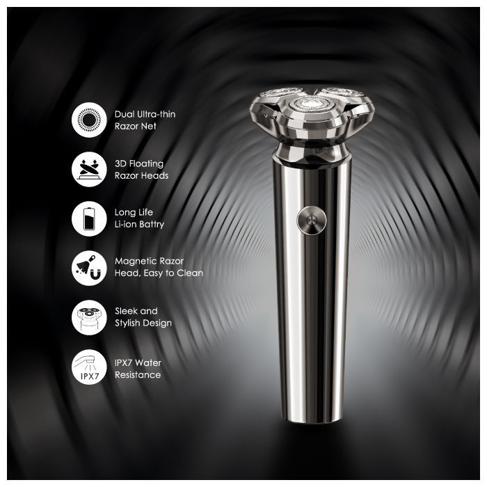 Smart Water Resistance Magnet Rotary Electric Shaver
