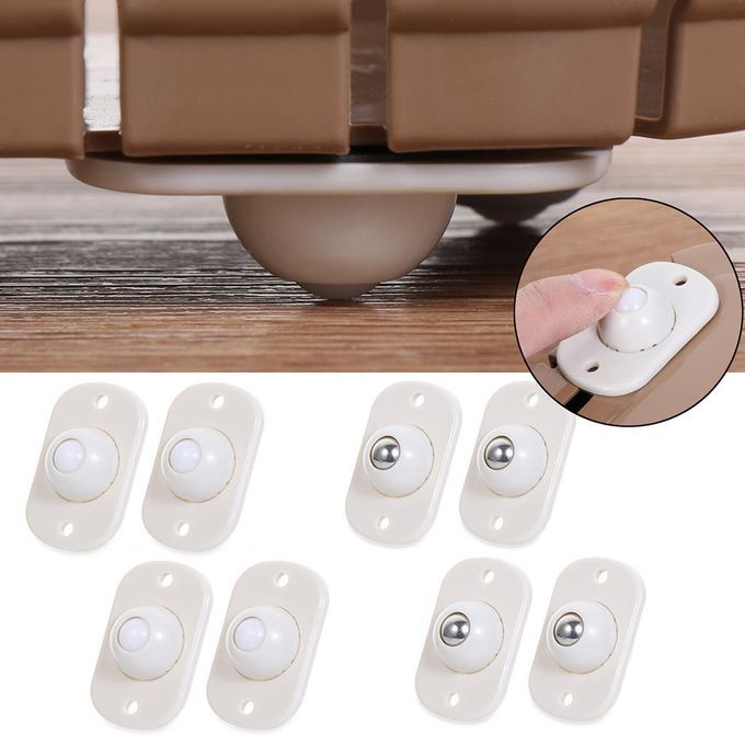 4x Paste Storage Box Pulley Caster Small Furniture Toy Plastic Ball