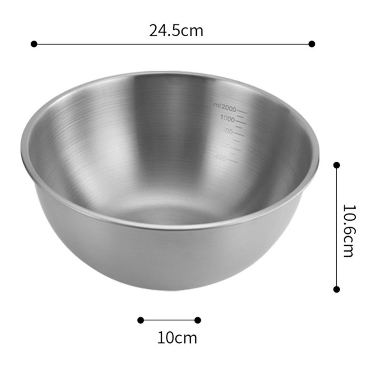 Soup Bowl Multifunctional Stainless Steel Salad Bowl Bpa-free Reusable Silver