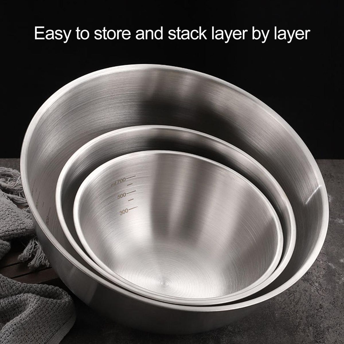 Soup Bowl Multifunctional Stainless Steel Salad Bowl Bpa-free Reusable Silver