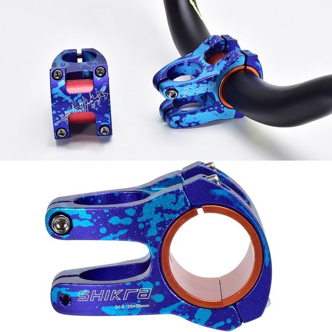 Mountain Bike Stem MTB Road Bike Repair Short Stem Purple Blue 35mm