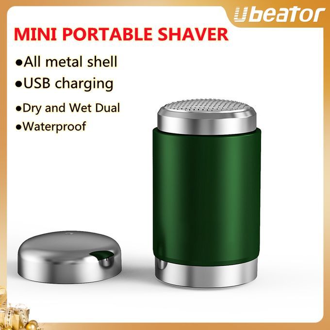 Mini Portable Aluminum Waterproof USB Charging Shavers Long Lasting Wet And Dry Dual-Green