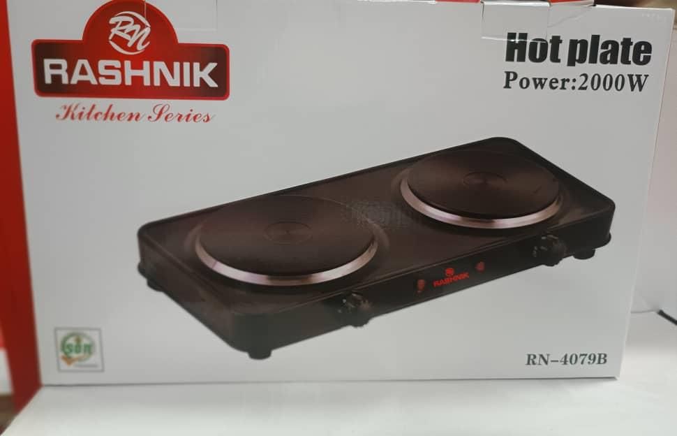 Double Solid Hot Plate Black