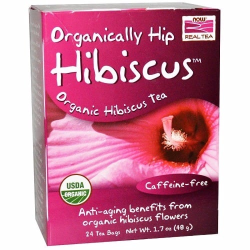 Organic Real Tea, Organically Hip Hibiscus, Caffeine-Free - 24 Tea Bags - 1.7 oz