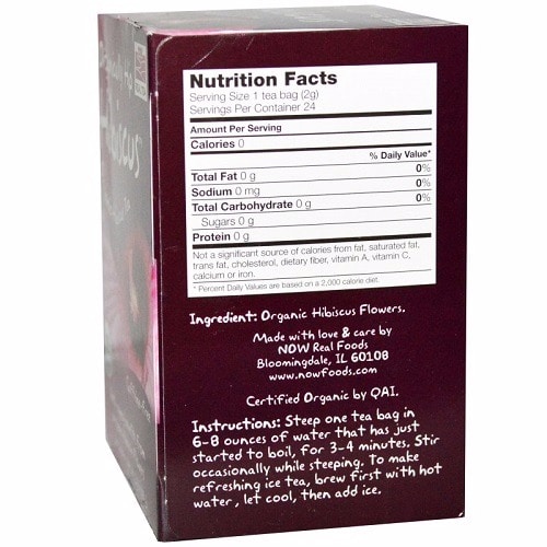 Organic Real Tea, Organically Hip Hibiscus, Caffeine-Free - 24 Tea Bags - 1.7 oz