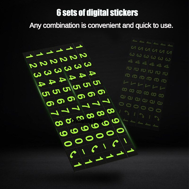 Black Luminous Car Temporary Parking Card Telephone Number Plate Temporary Parking Phone Number Card Magnetic Car Styling