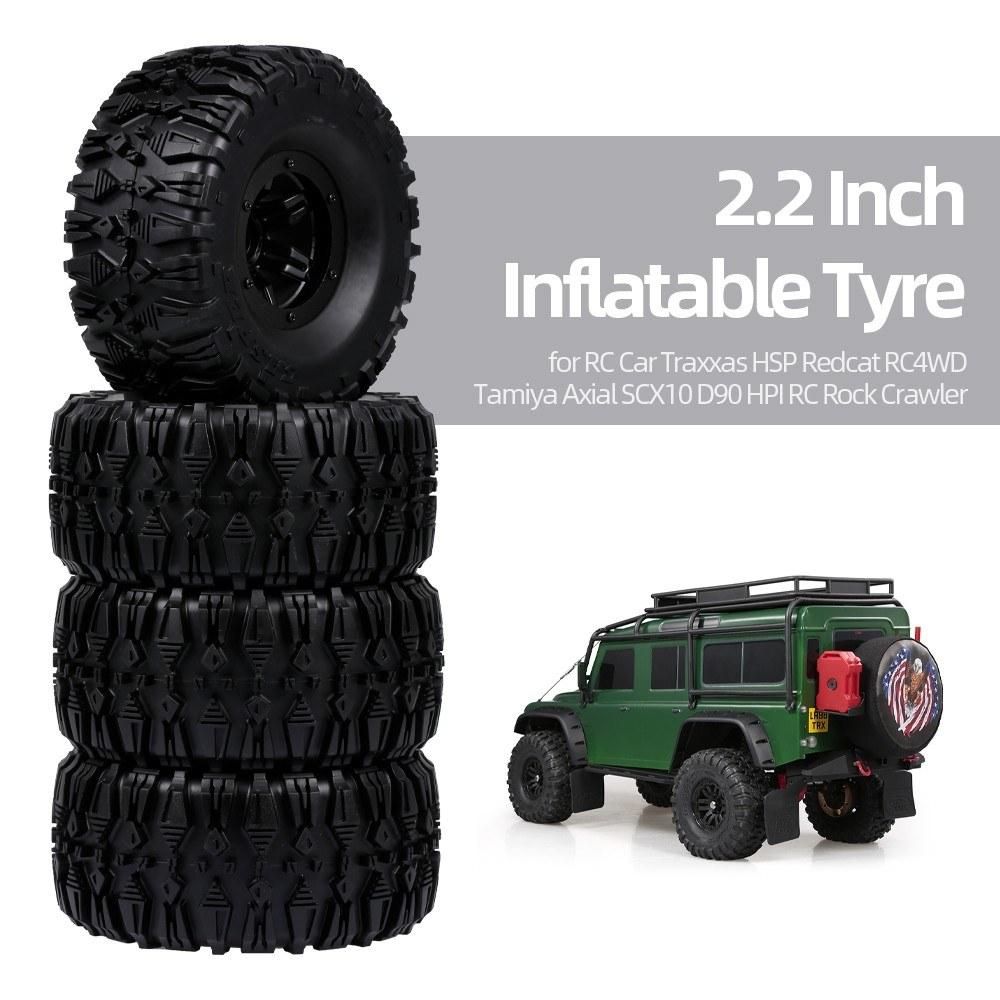 4pcs 135mm 2.2 Inch Rim Rubber Inflatable Tyre Tire Wheel for RC Car Traxxas HSP Redcat RC4WD Tamiya Axial SCX10 D90 HPI RC Rock Crawler
