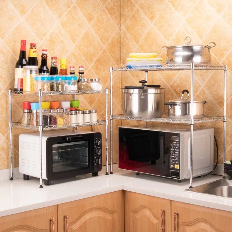 2 Layers Shelf Stainless Steel Shelf Storage